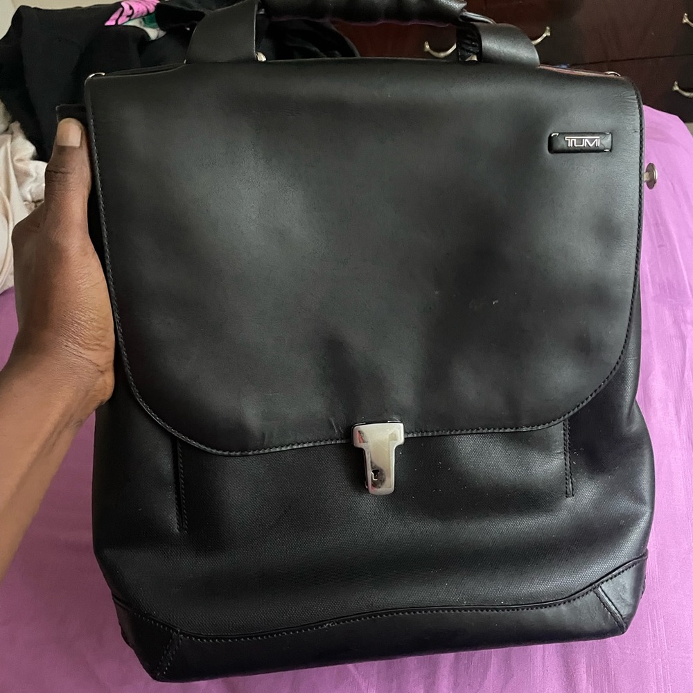 Tumi leather briefcase bag